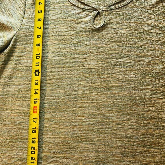 Alfred Dunner Top Blouse Keyhole Front Stretch Short Sleeve Metallic Floral XL - Picture 6 of 6